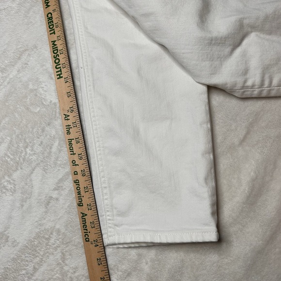 J Crew Women's Size 32 White Denim Stretch‎ Slim Boyfriend High Rise Jeans - Picture 7 of 10